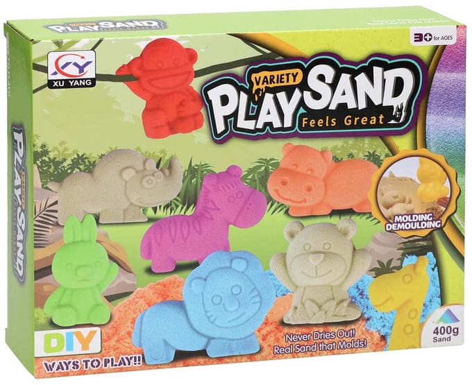 Speelzand Wilde Dieren met Vormpjes, 400gr