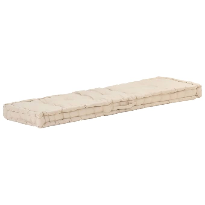 vidaXL - Palletvloerkussen - 120x40x7 - cm - katoen - beige