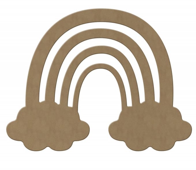 Gomille MDF figuur regenboog knutseldecoratie 29 cm multicolor.