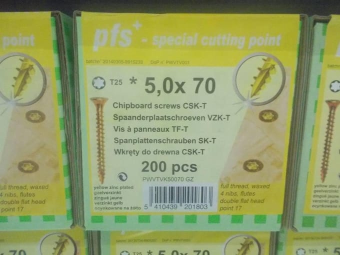 PGB Spaanderplaatschroef VZK-T 5,0x070mm (200 stuks)