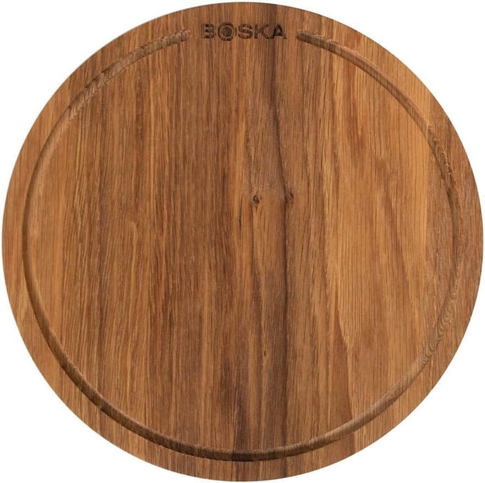 Boska Pizzaplank Friends S - BBQ Accessoires - Eikenhout - Handige opvanggeul - Ã˜ 24 cm