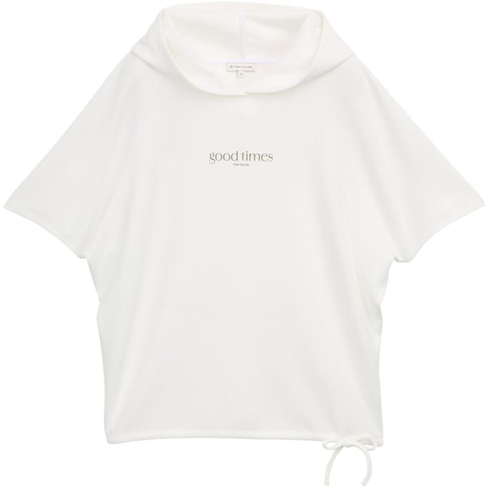 Tom Tailor - T-shirt met capuchon - Maat XS - Whisper White