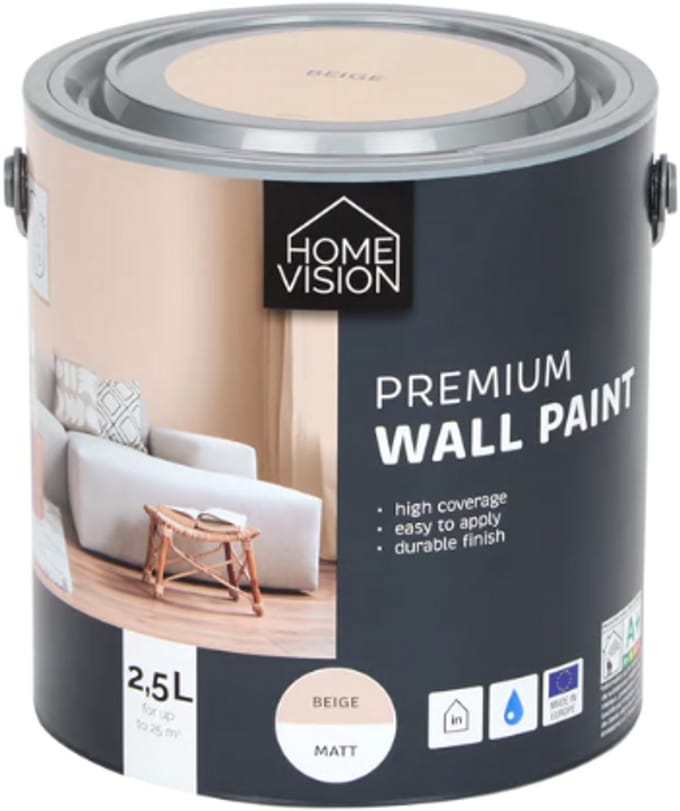 Premium matte muurverf Warm Beige - 2.5 L