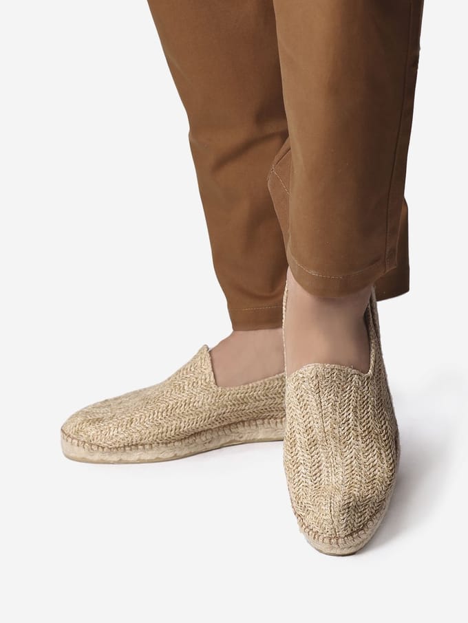 Gesloten espadrilles voor heren van raffia met jute zool | DAMASC