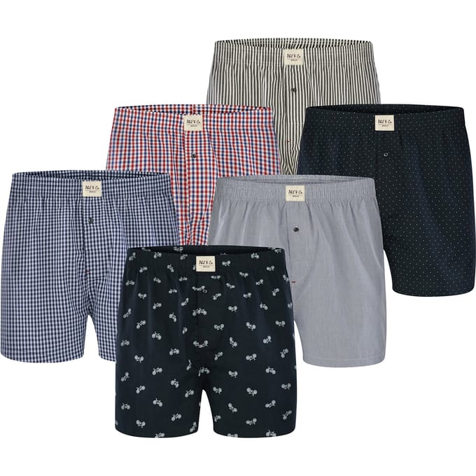 Phil & Co 6-Pack Wijde Boxershorts Heren D626 Multipack - Maat M