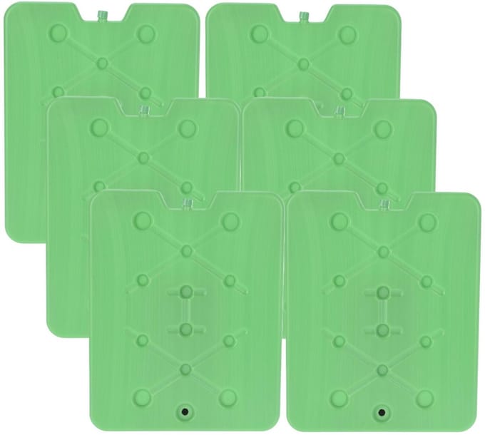 Excellent Houseware Koelelement Ice Pack - 6x - groen - plat - polyethyleen - 900 gram - 32 x 25 x 1 cm - schijf