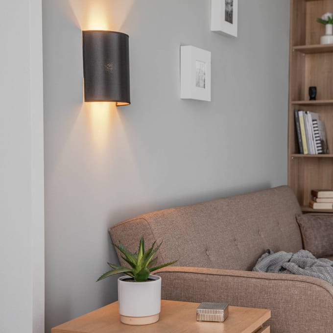 Euluna Wandlamp Satin van Atlas, zwart/goud
