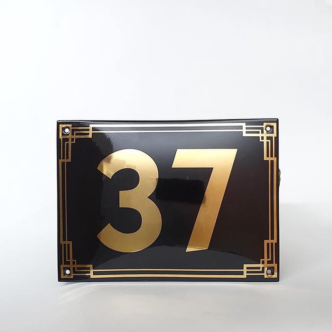 Art deco | jaren ’30 | luxe emaille huisnummer - 37
