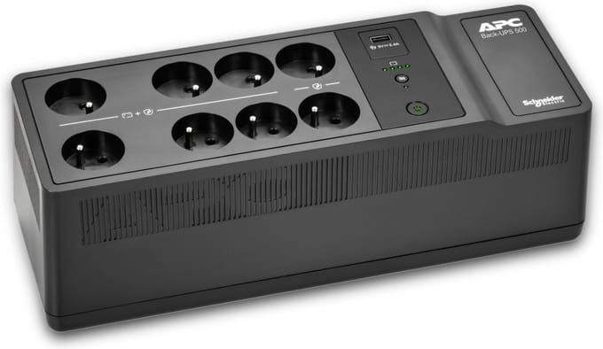 APC Back-UPS BE500G2-FR - UPS - 8x penaarde(België) - 500VA - 1 USB oplader - 1 USB datapoort