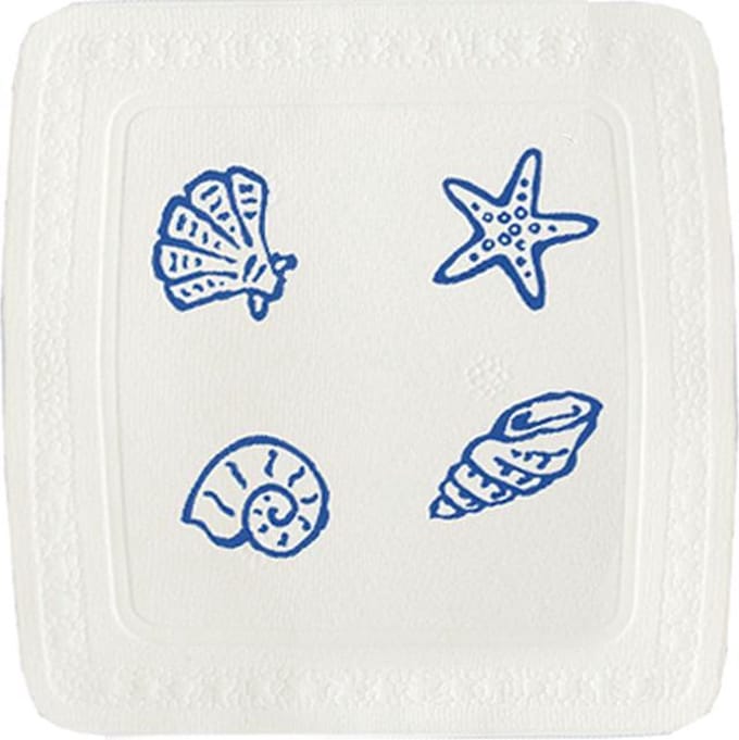 SPIRELLA bad anti-slipmat CONCHA - MARINE / WIT - PVC SOFT - 55 x 55 cm