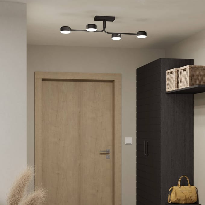 EGLO Clavellina LED plafondlamp, zwart, 4-lamps