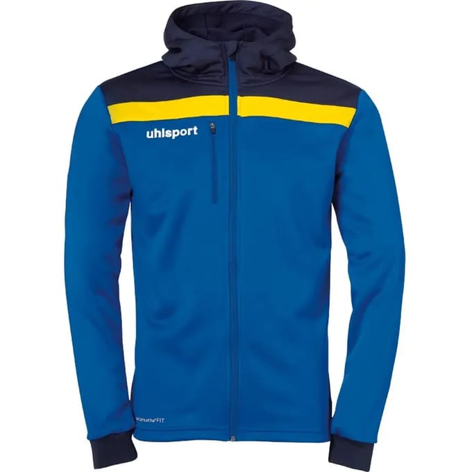 Uhlsport Offense 23 Trainingsjack Met Capuchon Kinderen - Royal / Marine / Limoen | Maat: 140