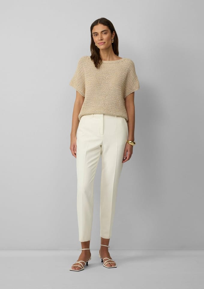 s.Oliver BLACK LABEL - Dames broek - Maat 42 - Vrouwen - 0200 WHITE -