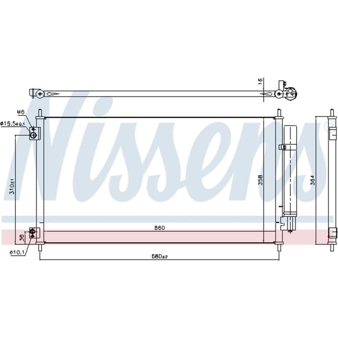 Condensator, airconditioning NISSENS 941152