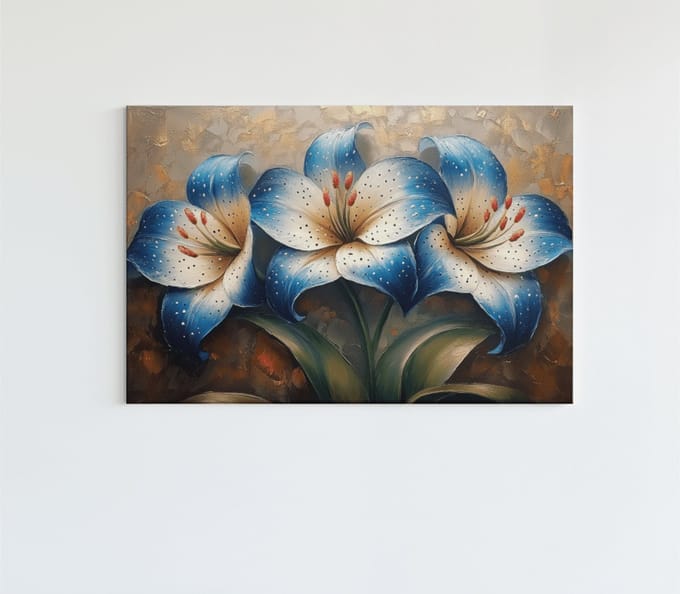 Canvas Schilderij Bloemen - Abstract - Bloem - Schilderijen - 90x60x2 cm