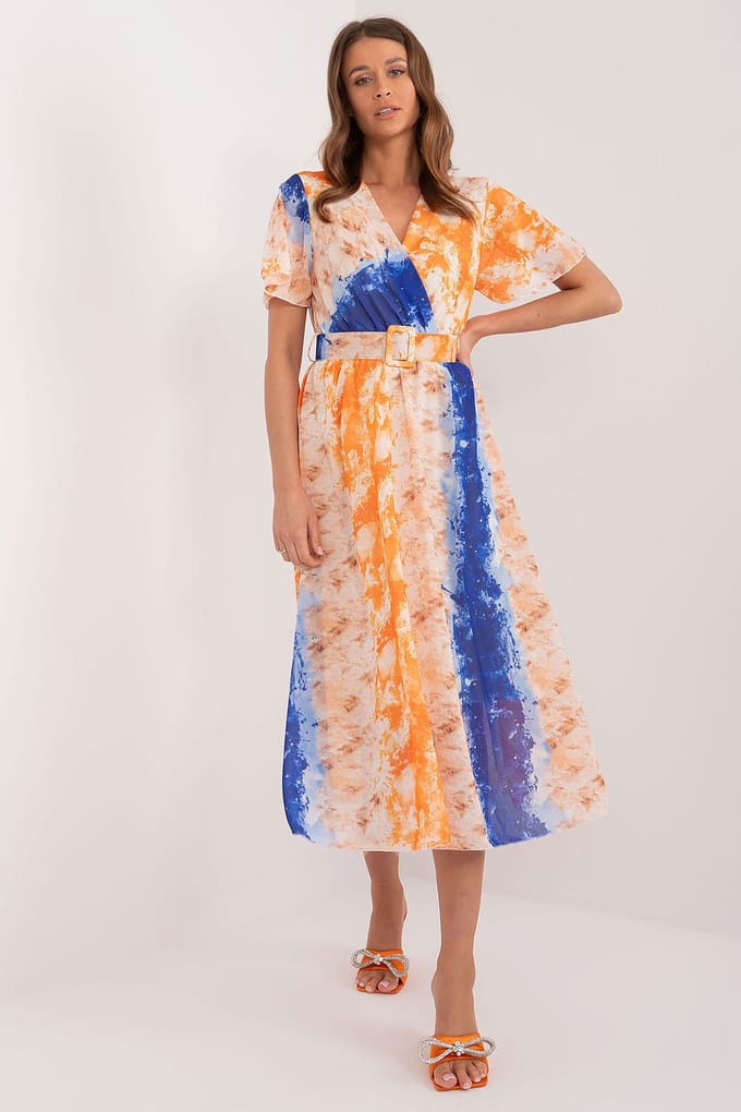 Tropical Fringe Wrap Dress - Dunkelblau / Einheitsgröße