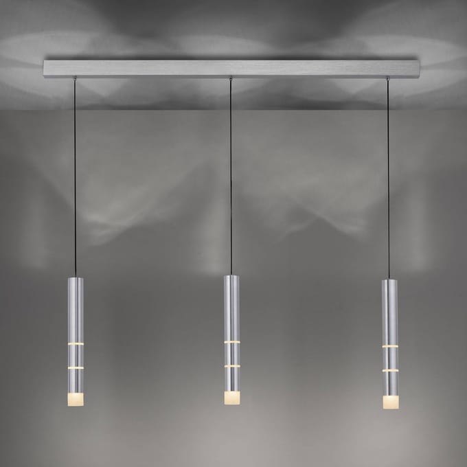 LED hanglamp PURE Vega, drie cilinders, aluminium