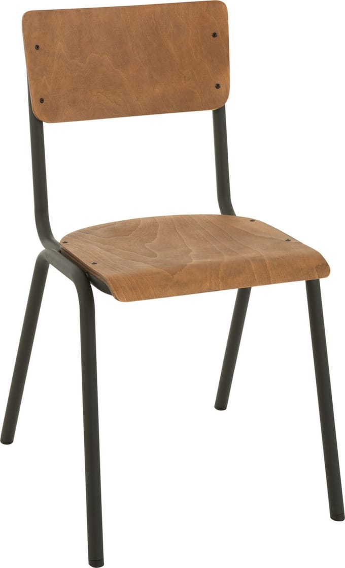 J-Line stoel - hout/metaal - bruin