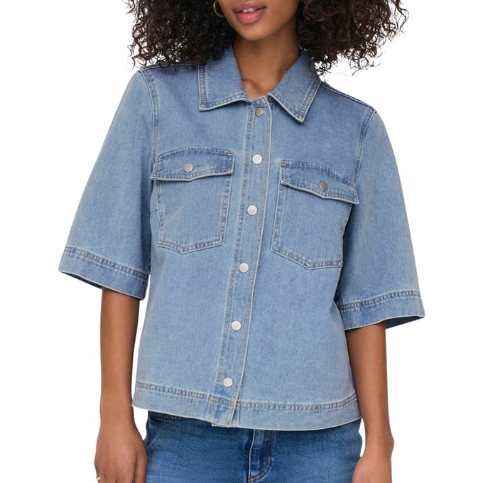 ONLY - ONLBELLE S/S SHIRT DNM GUA NOOS Dames Denim Blouse