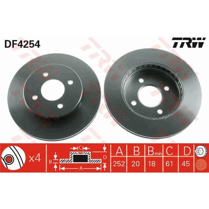 Remschijf TRW DF4254