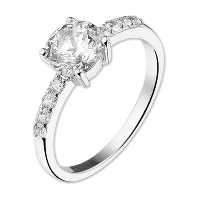 Zilver Gerhodineerde Ring zirkonia 1319262 15.00 mm (47)
