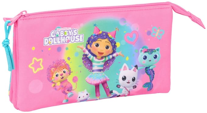 Safta Gabby´s Dollhouse Confetti Triple Etui Roze Man