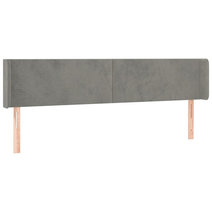 vidaXL - Hoofdbord - LED - 203x16x78/88 - cm - fluweel - lichtgrijs