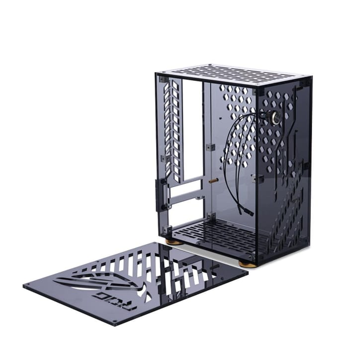 Draagbare kleine computerbehuizing Plexiglas behuizing Compacte pc-behuizing Desktop-pc-behuizing Mini-ITX-moederbord