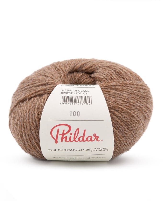Phildar - Pur Cachemire - Ultrazachte Premium Garen - 100% Kasjmier - Kleur : Marron Glace