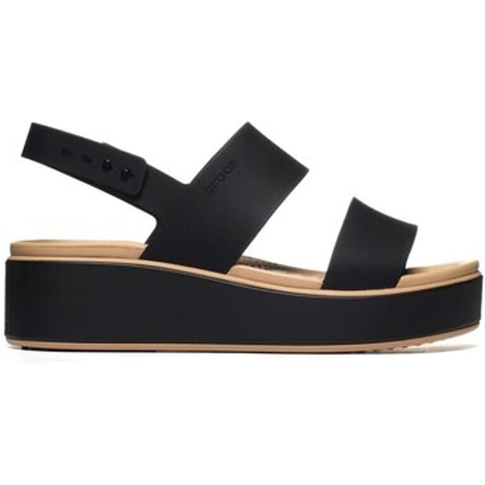 Crocs Brooklyn Matte Wrap Low Wedge Dames Sandalen Zwart (211802-0RI)