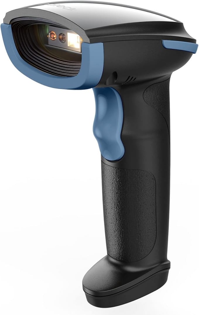 Barcode Scanner - Codelezer Draadloos - Voorraad Beheer - 3 Maanden Batterij - 1D 2D QR - Blauw