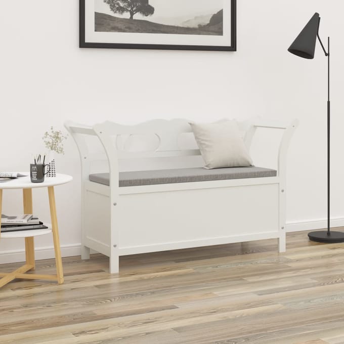 vidaXL - Bankje - 107x45x75,5 - cm - massief - vurenhout - wit
