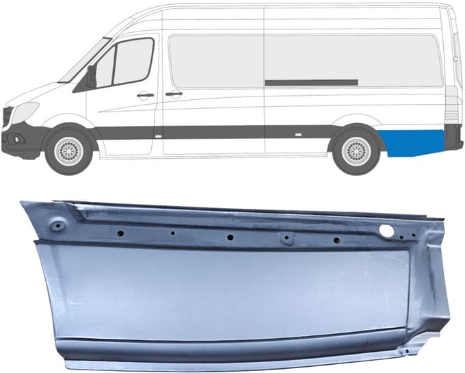 Reparatiepaneel achterspatbord voor Mercedes Sprinter 2006-2018 / Links
