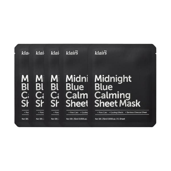 [PROMOTIE]Dear, Klairs - Midnight Blue Calming Sheet Mask - 5stukken