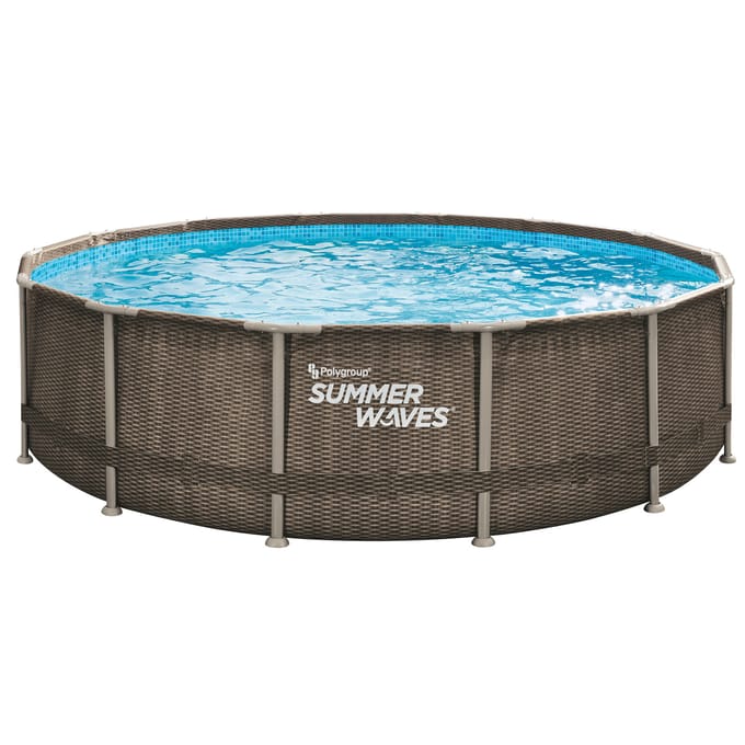 Summer Waves Zwembad Elite Frame 427 x 107 cm  Dark Double Rattan + filterpomp