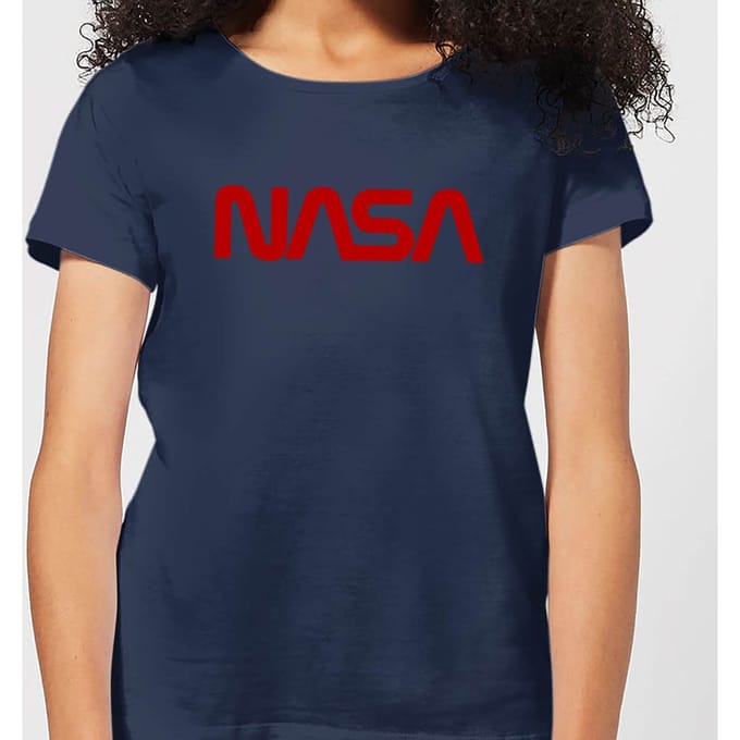 NASA Worm Logotype Dames T-shirt - Navy - S