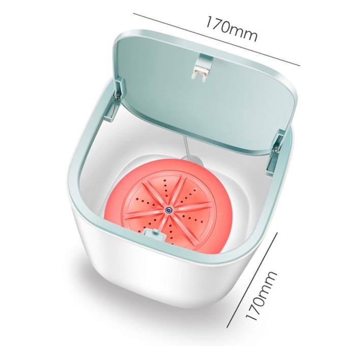 Mini Machine à laver, tonneau à linge, sous-vêtements, chaussettes, Portable, rotatif blanc