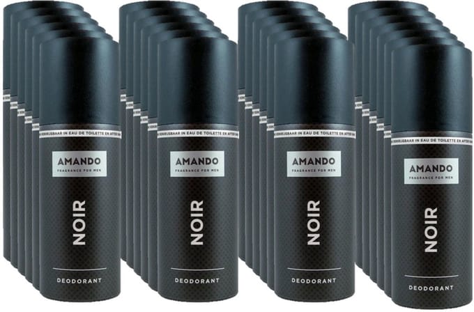 Amando Deodorant Spray Noir 150 ml - Voordeelverpakking 24 stuks