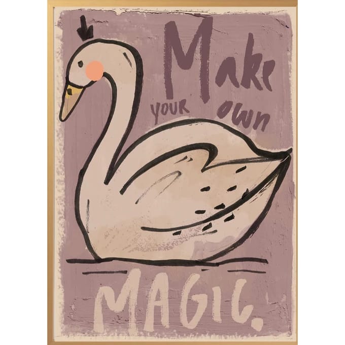 Studioloco - Magic Swan Poster Kinderkamer - Kamer Decoratie - Muurdecoratie - 50 x 70 cm