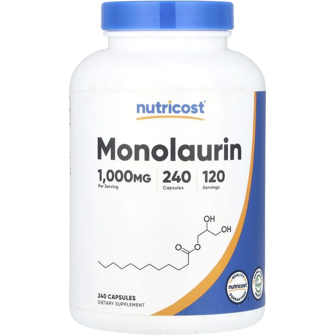 Nutricost, monolaurine, 1000 mg, 240 capsules (500 mg per capsule)
