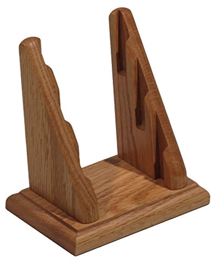 Houten 3-Pocket Countertop Visitekaartjeshouder in Licht Eiken