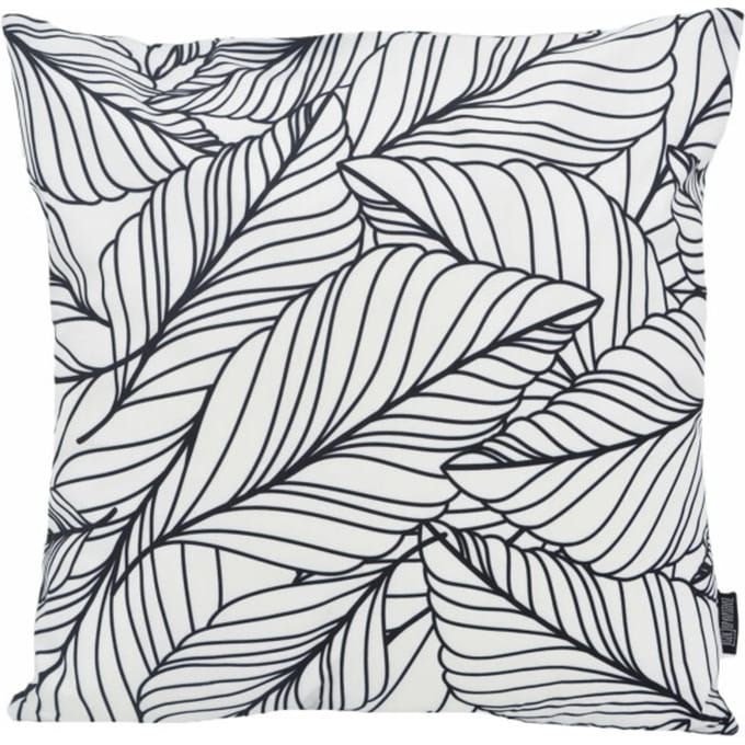 Gek op kussens! Sierkussen black & white leaves | 45 x 45 cm | katoen/polyester