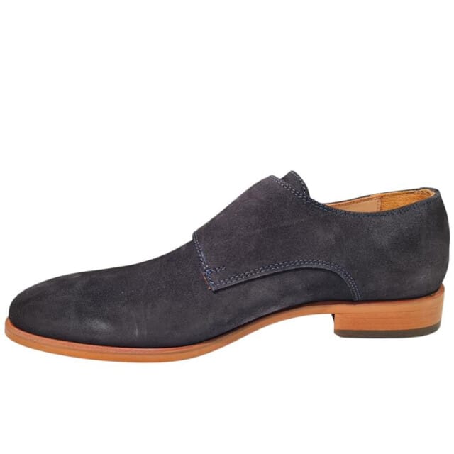 Melik Marvin Donkerblauw Suede Heren Geklede Instapschoenen - Blauw - 42