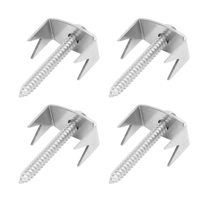 50 PCS Fixations de Poteau de Clôture Acier Inoxydable Robuste Réutilisables Clous à Vis de Fixation pour Fil de Jardin