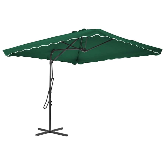vidaXL - Parasol - met - stalen - paal - 250x250 - cm - groen