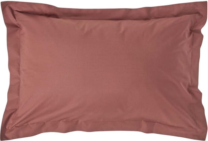 Homescapes Kussensloop 50x75 cm met Rand (Oxford) – Chocoladebruin – 100% Egyptisch Perkal Katoen – 200 TC