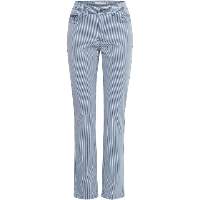 Gestreepte rechte broek voor dames Pulz Jeans Nolly