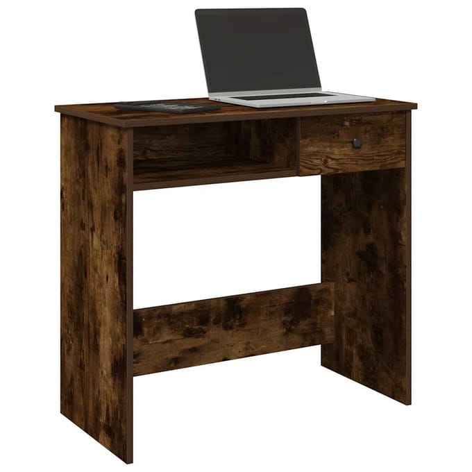 vidaXL - Bureau - 80x40x75 - cm - bewerkt - hout - gerookt - eikenkleurig