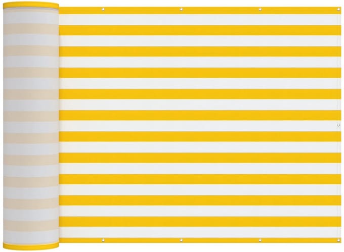 vidaXL - Balkon - Privacy - Scherm - 200 - x - 400 - cm - Polyester - Geel - en - Wit