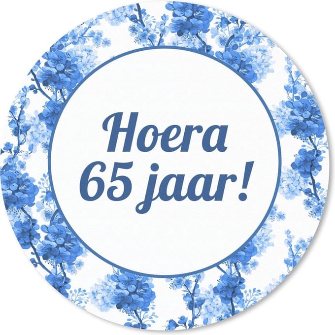 Muismat rond 20x20 cm - Mousepad Feest - 65 Jaar - Quote - Ronde muismatten